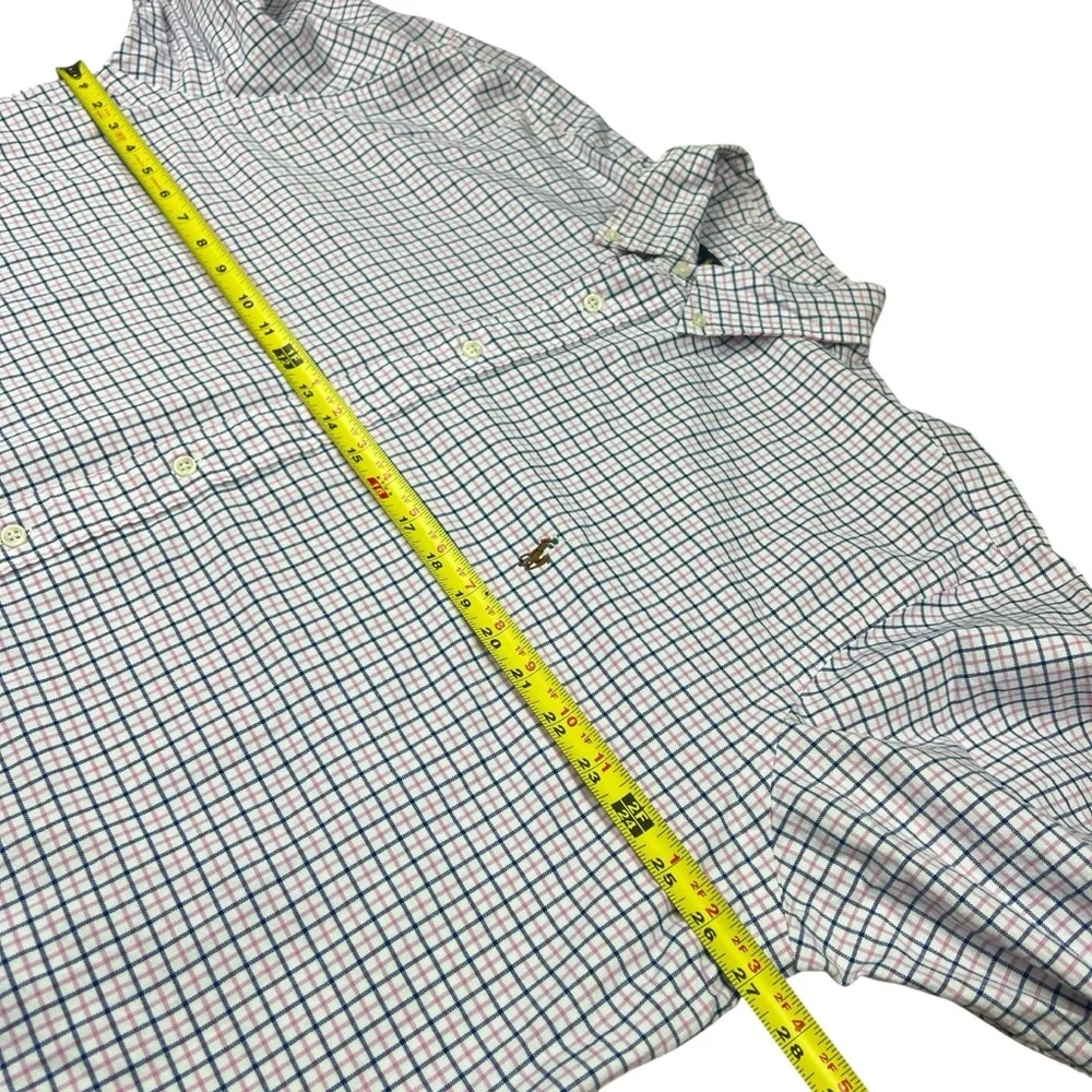 Ralph Lauren Button Down Shirt Mens XLT‎ Colorful Check Flannel Cotton Easter